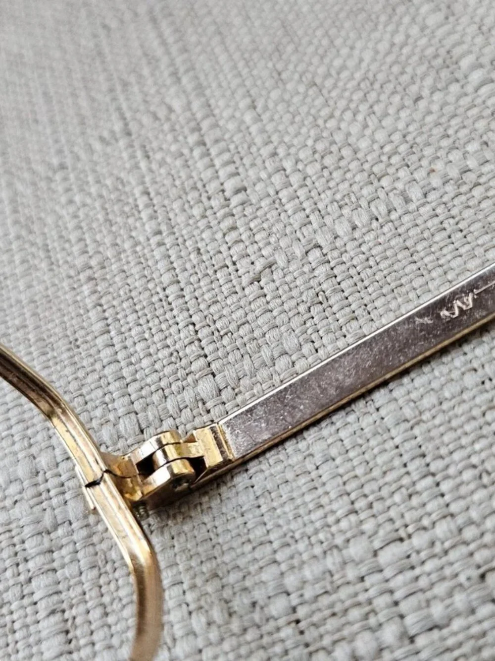 Vintage HEX-O-K Eyeglasses Frame Gold Tone Eyewear Glasses Frame Korea